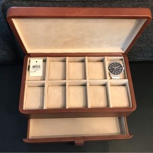 Fossil 10-Piece Leather Watch Box - Brown